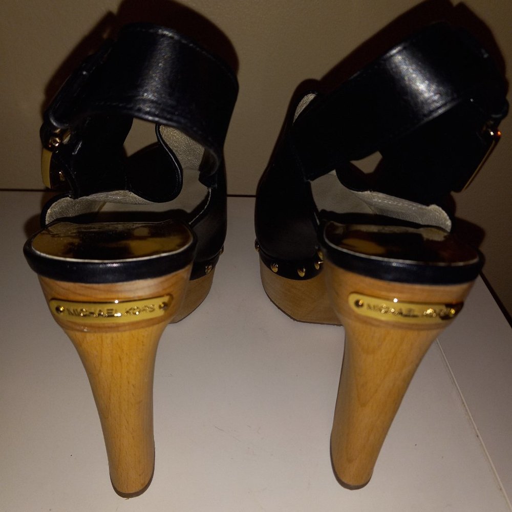 PRICE DROP- Michael Kors Black & Gold-studded Sling-back Clogs - Picture 4 of 4
